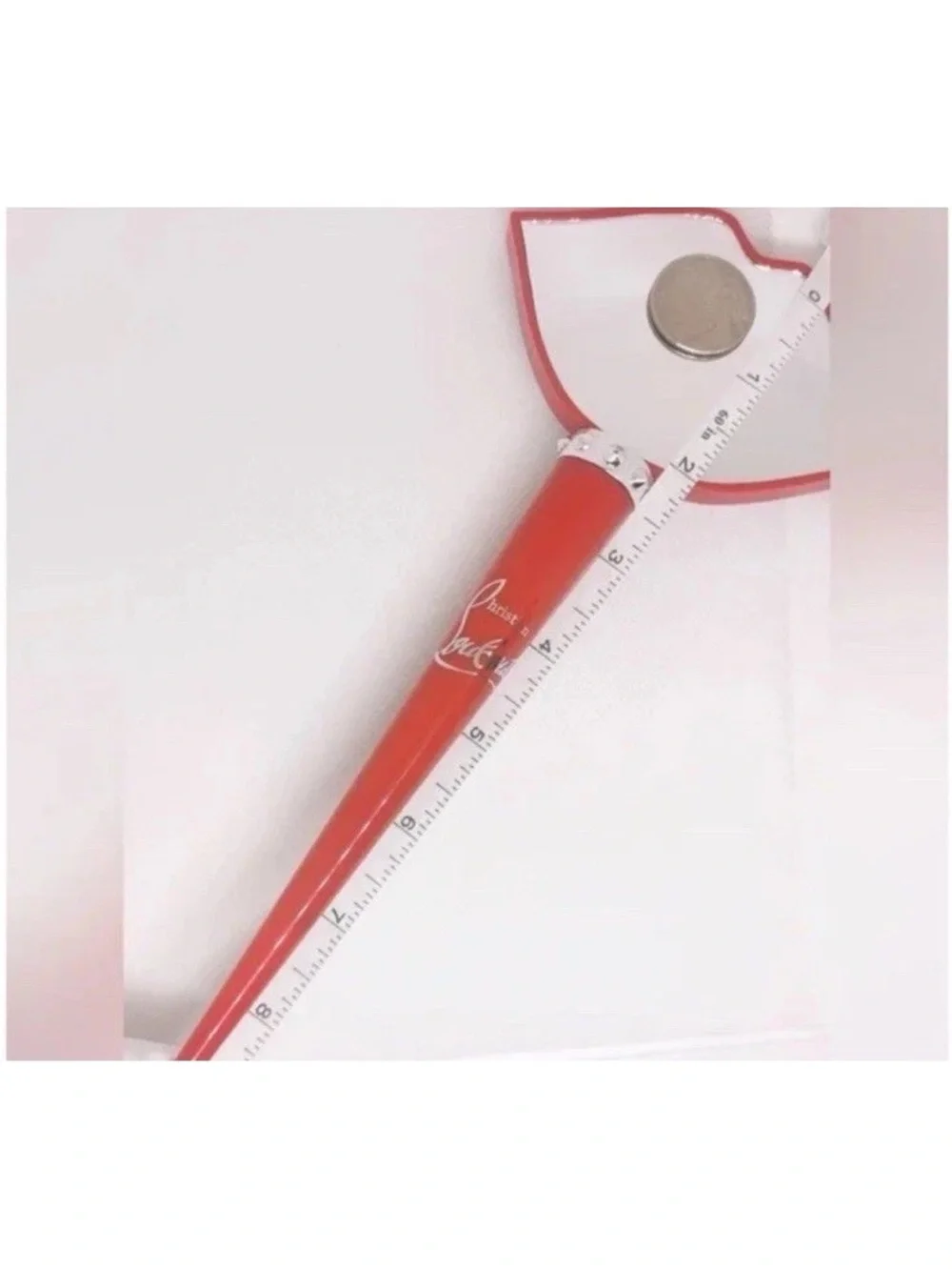 Christian Louboutin Glossy Red Lip Hand Mirror with Script Details
